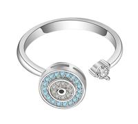 Fidget Evil Eye - ajustable de cobre con del calibre 17, con incrustaciones de diamantes de imitación, antiestrés, para uso diario, , do, riferimento alla descrizione