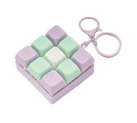 Fidget Keychain Clicker - 9 in 1 Keyboard Stress Toy | Portable ABS Detachable Gadget Pendant - Clicky Button Fidget Tool | Backpack Bag School Travel Anxietŷ Relief Use