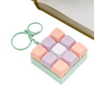 Fidget Keychain Clicker - 9 in 1 Keyboard Stress Toy | Portable ABS Detachable Gadget Pendant - Clicky Button Fidget Tool | Backpack Bag School Travel Anxietŷ Relief Use