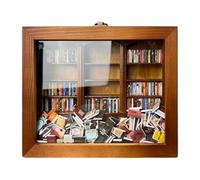 Fidget para estantería, Juguete antiestrés para Estante | Pequeña Biblioteca de Madera Fidget Decor - Biblioteca en Miniatura de Madera, de Estante para Trabajar, estudiar, Viajar