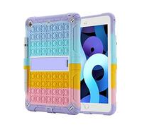 Fidget Sensory Toy Case para iPad 9.7 pulgadas 5ª/6ª generación 2018/2017/Air 1/Air 2/iPad Pro Push Pop Bubble Case con soporte para lápiz Kickstand correa para el hombro (Rainbow 2)
