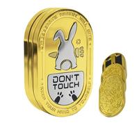 Fidget Slider, Rabbit Push Slide, Clicking Sound, Anti Stress Calming, Metal Fidget, Portable for Men Teens Travel Classroom Kids School Relaxation, White, Black, Gold