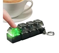 Fidget Toy - Keyboard Keychain Clicker, Stress Relief Tactile Gadget with Light Up Button Feedback Calming Press Action Feature, Compact Pocket Carry Design, Ideal for Students Friends Workplace Use