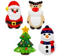 Fidget Toys para niños, Navidad 4 Unids/Set Bolas de estrés navideñas con Santa Muñeco de Nieve Alce Árbol de Navidad Lindo Juguete para aliviar el estrés Bolas Suaves a Granel para niños y Adultos