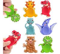 Fidget Toys Sensory Dinosaurio, 6 Piezas Juguetes Antiestrés, Sensory Dinosaurio Calming Toys, Fidget Toys Piedras Sensoriales, Juguete Sensorial, para Adultos Niños TDAH y Autismo