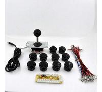 FidgetGear Palillo de lucha de 5 colores para PC Joystick y botones de presión, piezas de bricolaje, codificador USB de arcade, negro