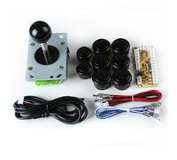 FidgetGear Retropie - Kit de juego de arcade de piezas de bricolaje: codificador USB para PC, joysticks, botones pulsadores, color negro