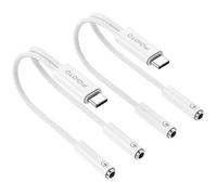 Fidioto 2 divisores de auriculares USB C a doble hembra de 3.5 mm, tipo C a adaptador de conector de audio de auriculares compatible con iPhone 17/16/15 Pro Max, Galaxy S24/23 Ultra y más