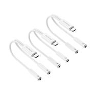 Fidioto 3 divisores de auriculares USB C para 2 auriculares, USB C a doble divisor de auriculares de 3.5 mm, soporta control de volumen, micrófono y escucha para iPhone 17/16/15 Pro Max, Galaxy S26