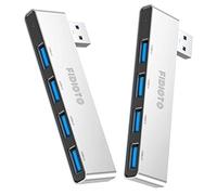 Fidioto - Hub USB delgado, paquete de 2 adaptadores USB de 4 puertos (1 concentrador 3.0, 3 concentradores 2.0), extensor de puerto múltiple USB para laptop, iMac Pro, MacBook Air, Mac Mini/Pro, Notebook PC, unidades flash USB y HDD móvil, etc.