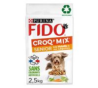 Fido Croquetas para Perro Senior +7 años Carne y Verduras, Bolsa de 2,5 kg