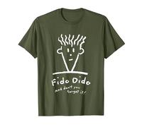 Fido Dido Cara No Lo Olvides Camiseta, Hombre, Verde Oliva, L