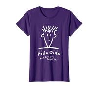 Fido Dido Cara No Lo Olvides Camiseta, Mujer, Morado, L