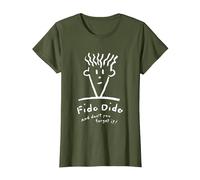 Fido Dido Cara No Lo Olvides Camiseta, Mujer, Verde Oliva, XXL