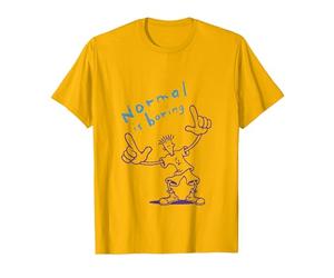 Fido Dido Points Normal es Aburrido Camiseta, Hombre, Dorado Brillante, M