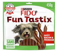 Fido | FUNTASTIX | Golosinas en Palitos | Perro Adulto | Rico en Omega 3 & 6, Vitaminas B y Antioxidantes | Sabor Bacon Queso | Producido en Francia | Bolsa | 450g