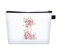 FIDWALL Neceser Personalizado con Letra A-Z, Neceser Mujer Maquillaje para Viaje y Uso Diario, Regalos Personalizados para Mujer,Maquillaje, Regalo, Estilo Único (I)