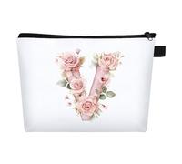 FIDWALL Neceser Personalizado con Letra A-Z, Neceser Mujer Maquillaje para Viaje y Uso Diario, Regalos Personalizados para Mujer,Maquillaje, Regalo, Estilo Único (V)