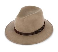 fiebig Clark Traveller Sombrero de Lana Que | es aplastante y Resistente al Agua Hecho en Europa (57-M, Beige)