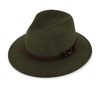 fiebig Clark Traveller Sombrero de Lana Que | es aplastante y Resistente al Agua Hecho en Europa (60-XL, Verde Oliva)
