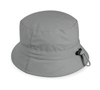 fiebig Ginny Sombrero de lluvia con banda flexible | Sombrero de pescador para exteriores con forro de algodón ligero | Ajuste cómodo para todo el año, gris claro, 56