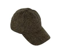 fiebig Gorra de béisbol de lana, 6 paneles con cierre elástico, marrón, Talla única