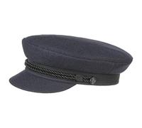 fiebig Gorra Elbsegler para Hombre y Mujer | Sombrero de capitán de línea clásica | Gorra de Tela Marinera Tradicional | Gorra con Visera, cordón, Botones de Ancla y Emblema (60-XL, Azul)