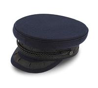 fiebig Original Prinz-Heinrich Gorra de capitán | Gorra de Marinero Tradicional Forrada de Tela | Gorra clásica con cordón, Botones de Ancla y Emblema (59-L, Azul Marino)