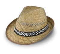 fiebig Sombrero de Paja con Protección Solar para Damas y Caballeros | Sombrero Trilby para el Sol | Talla 53
