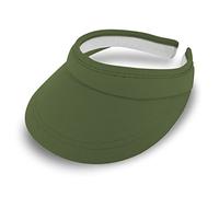 fiebig Visor | Sombra para la cara | Clipvisor en talla única | En muchos colores de 100% algodón | Gorra de verano con forro interior de cinta de rizo | Parasol, verde oliva, Talla única