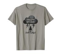 Fiel a través de Las tormentas: Cita inspiradora de Toda mi Vida Camiseta, Hombre, Pizarra, XL