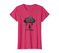 Fiel a través de Las tormentas: Cita inspiradora de Toda mi Vida Camiseta, Mujer, Rojo Jaspeado, M
