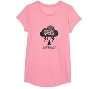 Fiel a través de Las tormentas: Cita inspiradora de Toda mi Vida Camiseta, Niñas, Rosado, Grande