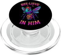 Fiel Abeja Divertido Juego de Palabras Bee-Lieve En Él Fe Cristiana PopSockets PopGrip para MagSafe