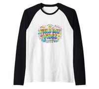 Field Day Vibes Profesores Estudiantes Niños Diversión Día Colorido Camiseta Manga Raglan