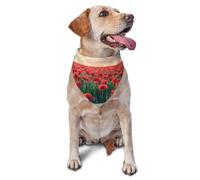 Fields Of Red Wild Chrysanthemums - Bufanda triangular para perros y gatos, bandana ajustable para mascotas y sesiones de fotos