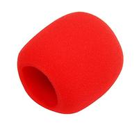Fielect 1 funda de micrófono de espuma gruesa tipo bola de espuma para micrófono de mano, protección contra el viento, color rojo para KTV Broadcasting