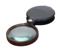 Fielect 1 mini lupa de bolsillo plegable de 60 mm con funda protectora giratoria de cuero para lectura, ciencia, joyas, pasatiempos, libros
