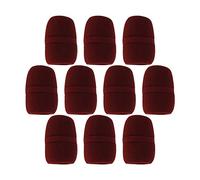 Fielect 10 fundas de espuma de esponja para micrófono de mano, protección contra el viento, color rojo vino para radiodifusión de KTV