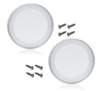 Fielect 2 Fundas Protectoras de Malla para Altavoces de 5 Pulgadas, con 8 Tornillos, Color Blanco