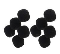 Fielect 20 fundas de espuma para micrófono para auriculares, protección para parabrisas, color negro, 14,5 mm de longitud para solapa de auriculares