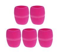 Fielect 5 fundas de espuma de esponja para micrófono de mano, protección contra el viento, color rosa para radiodifusión KTV