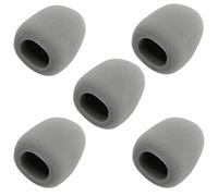 Fielect 5 fundas de espuma gruesa tipo bola para micrófono de mano, protección para parabrisas gris para transmisión KTV