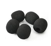 Fielect 5 fundas de espuma para micrófono, protección contra el parabrisas, color negro, 27 x 30 mm de longitud para auriculares de solapa Lavalier
