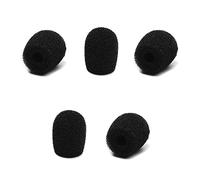 Fielect 5 fundas de espuma para micrófono, protección contra el parabrisas, color negro, 9 x 12 mm de longitud para auriculares, solapa