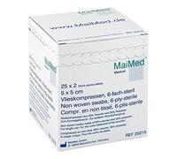 Fieltro compresas 5 x 5 cm estériles 6 compartimento 50 ST compresas
