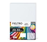 Fieltro para Manualidades, Fieltro de Colores, Suave y Flexible, Material para Costura, Telas Patchwork, Ideal para proyectos DIY, artesanía o decoración, 20x30cm - m-office (blanco, 10 uds)