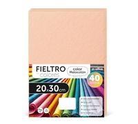 Fieltro para Manualidades, Fieltro de Colores, Suave y Flexible, Material para Costura, Telas Patchwork, Ideal para proyectos DIY, artesanía o decoración, 20x30cm - m-office (melocoton, 40 uds)