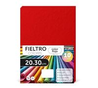 Fieltro para Manualidades, Fieltro de Colores, Suave y Flexible, Material para Costura, Telas Patchwork, Ideal para proyectos DIY, artesanía o decoración, 20x30cm - m-office (rojo, 10 uds)