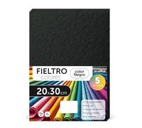 Fieltro para Manualidades, Fieltro de Colores, Suave y Flexible, Material para Costura, Telas Patchwork, Ideal para proyectos DIY, artesanía o decoración, 20x30cm - m-office (negro, 5 uds)